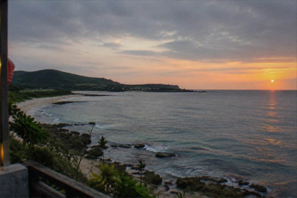 Sunset colors over the sea from a coastal viewpoint in southern Taiwan