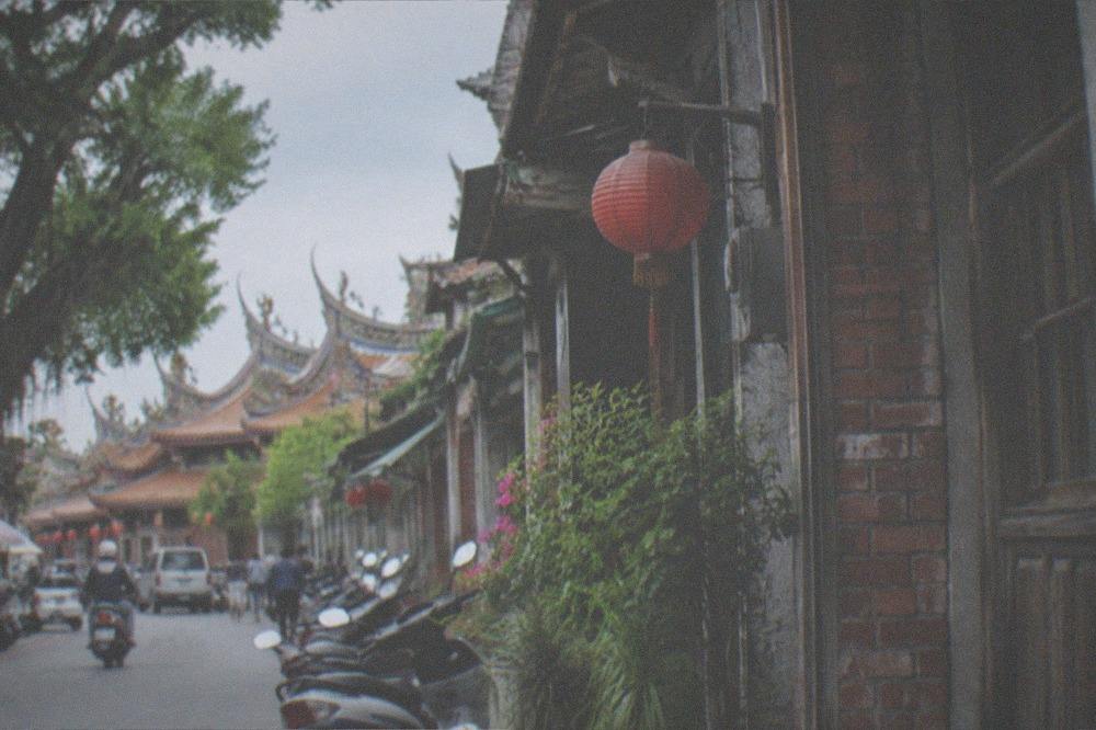 Old shopfronts along a historic street in Anping, Tainan